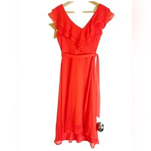 Red Romantic Dress Size 2 DKNY